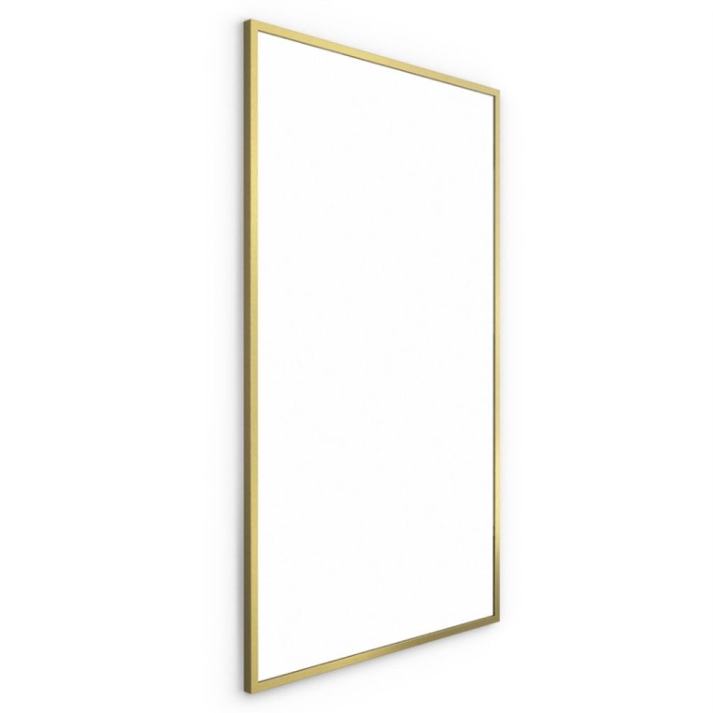 Product Cut out image of Origins Living Docklands Brushed Brass 1200mm Rectangular Mirror on an angle